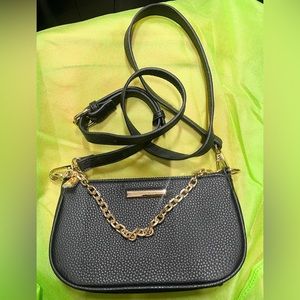 Anne Klein Black Purse with gold chain